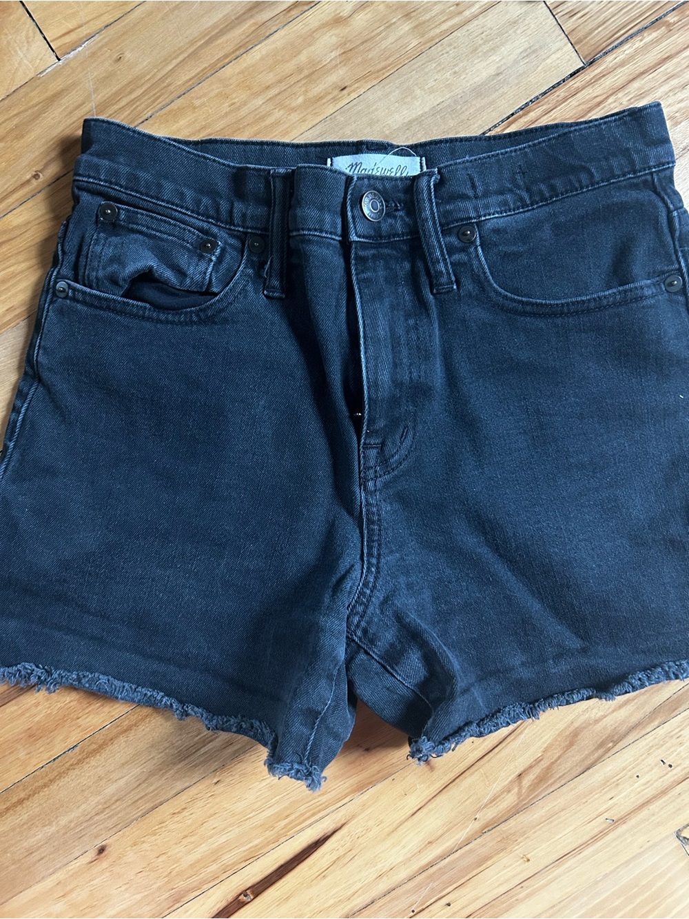 Madewell High-Rise Black Denim Shorts